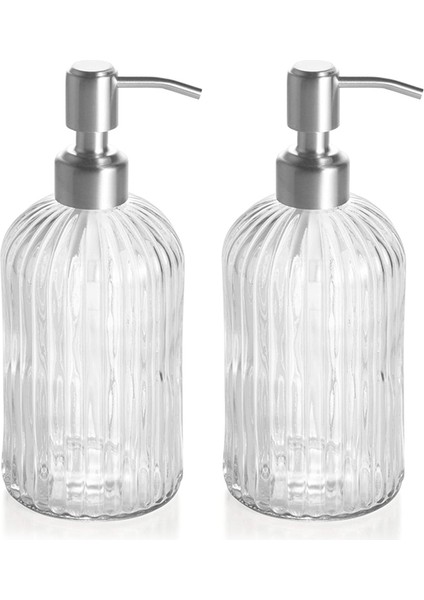 18 Oz Cam Sabun Dağıtıcı, Paslanmaz Paslanmaz Çelik Pompa Doldurulabilir El Sabun Dağıtıcı, Mutfak ve Banyo Için. (Yurt Dışından)