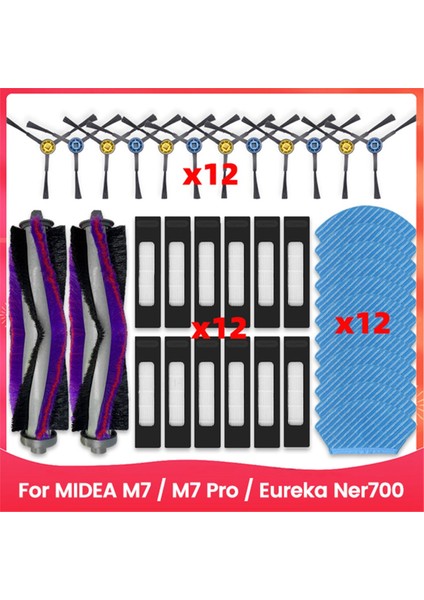 Midea M7 / M7 Pro / Eureka NER700 Robot Vakum Parçaları Ana Silindir Yan Fırça Hepa Filtre Mop Kumaş Aksesuarları Için 38PCS (Yurt Dışından) indirimleri