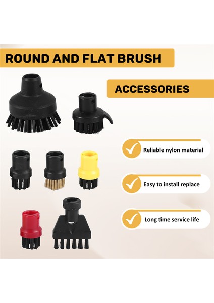 Karcher Için Yuvarlak Fırça Düz Fırça Başı Sc1 Sc2 Sc3 Sc4 Buhar Temizleyici Süpürücü Için Büyük Yuvarlak Fırça Temizleme Fırçası (Yurt Dışından) indirimleri