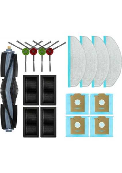 17PCS Yeedi Cube / Yeedi cc Robot Vakum Süpürge Yedek Parçalar Ana Yan Fırça Hepa Filtre Mop Bez Tuz Torbası (Yurt Dışından)