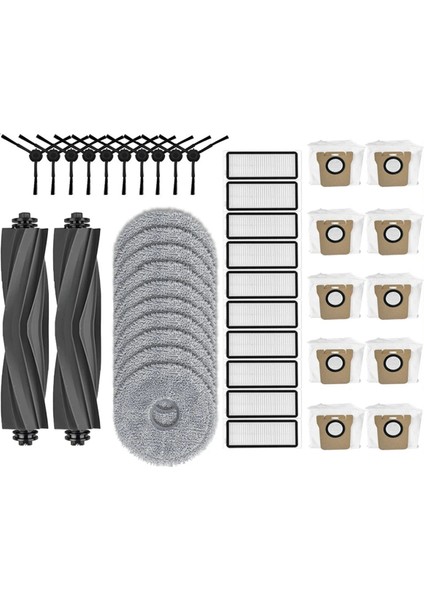 Dreame Bot L20 Ultra Robot Vakumları Için Ana Yan Fırça Pas Pas Bezi Hepa Filtre Toz Torbaları Aksesuarlar Yedek Parçalar (Yurt Dışından)