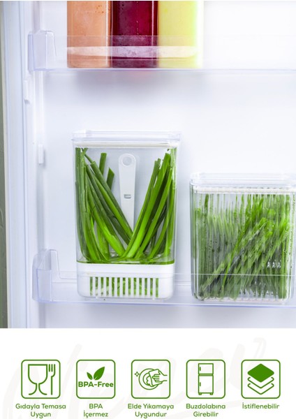 Süzgeçli Yeşillik Saklama Kabı 2,9 Litre fiyatları