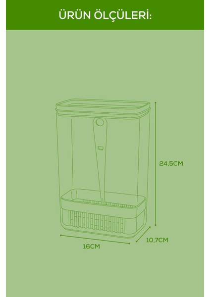 Süzgeçli Yeşillik Saklama Kabı 2,9 Litre indirimleri