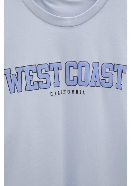 Mavi West Coast Yazılı Kısa Kol Kız Çocuk Bisiklet Yaka Tişört 20961 fiyatları