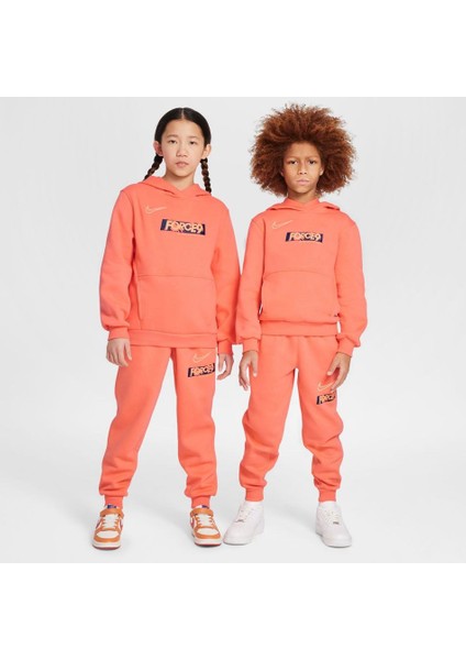 Erling Haaland Club Fleece Hoodie Çocuk Turuncu Sweatshirt