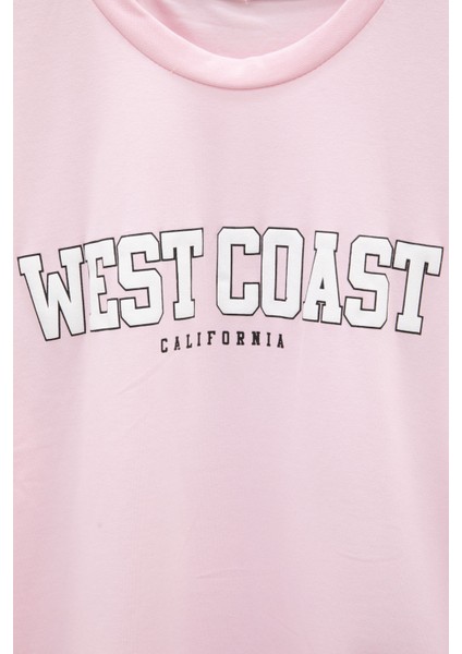 Pembe West Coast Yazılı Kısa Kol Kız Çocuk Bisiklet Yaka Tişört 20962 fiyatları