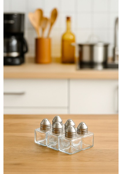 6'lı Mini Kare Tuzluk ve Biberlik Seti fiyatları