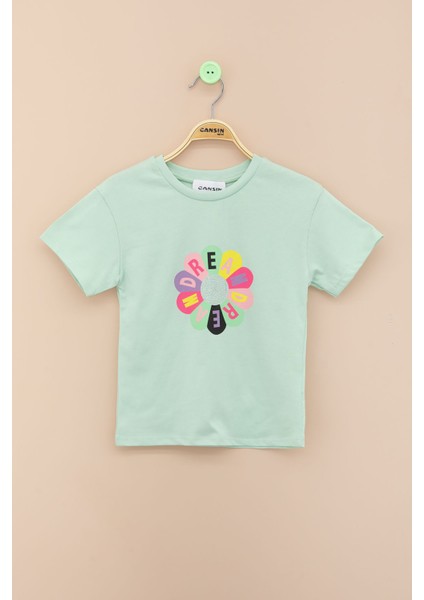 Yeşil Dream Baskılı Payetli Kız Çocuk Kısa Kol Tişört 21003 fiyatları