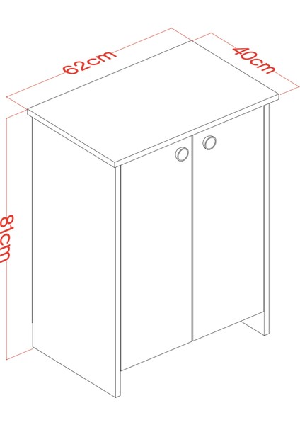 Plus Çok Amaçlı 2 Kapaklı Dolap Sonomo Beyaz modelleri