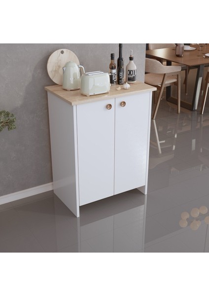 Plus Çok Amaçlı 2 Kapaklı Dolap Sonomo Beyaz