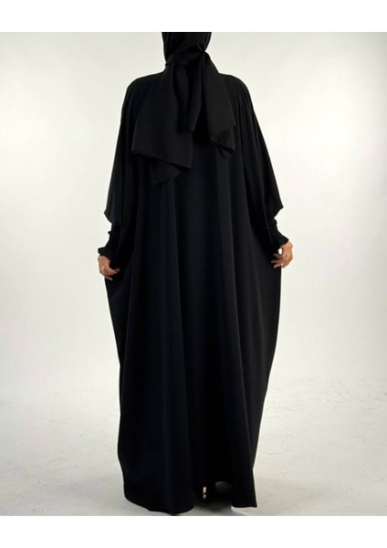 Düğme Detaylı Yarasa Kol Medine Ipeği Cilbab modelleri