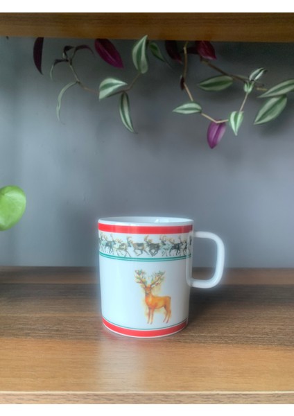 Yeni Yıl-Noel Geyik Model Tekli Kupa