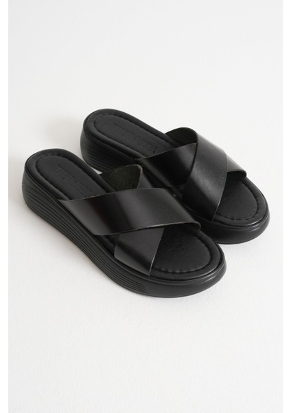 Fayn Siyah Hakiki Deri Terlik