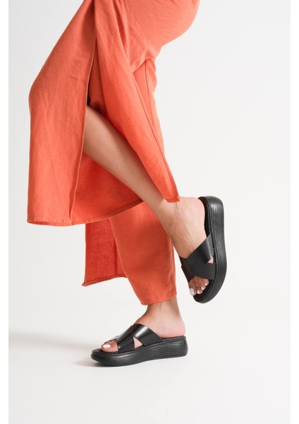 Fayn Siyah Hakiki Deri Terlik modelleri