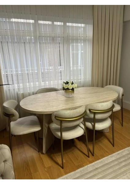 Bohem Ahşap Masa Demir Polo Sandalye Takımı 6 Kişilik Masa Sandalye Takımı 90x160 masa 6 sandalye