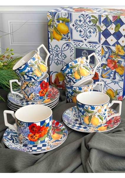 Çay Fincanı Italy Garden 6 Kişilik 12 Parça