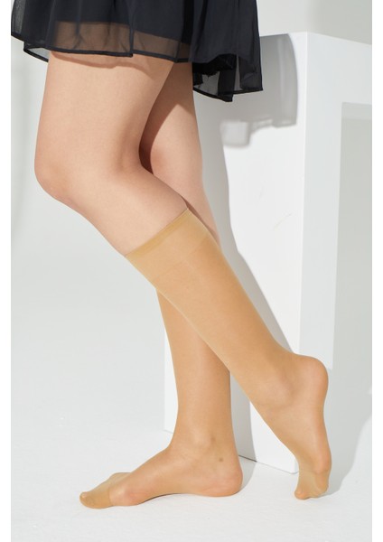 Rahat Lastikli Kaymaz 15 Den Kadın Dizaltı Ten İnce Pantolon Çorabı - Renk No 57 modelleri