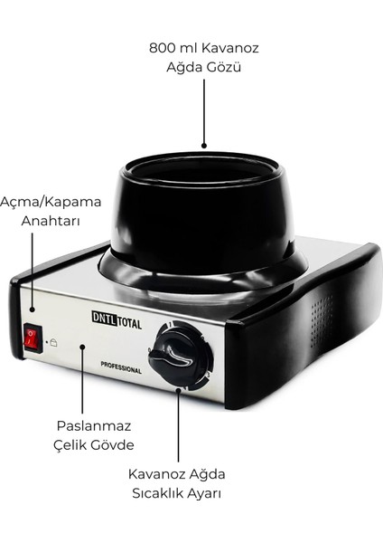 DntlTotal Inox Serisi 800 ml Kavanoz Ağda Makinesi fiyatları