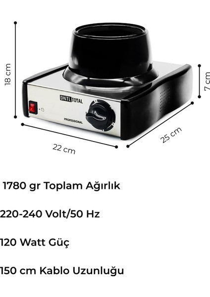 DntlTotal Inox Serisi 800 ml Kavanoz Ağda Makinesi modelleri