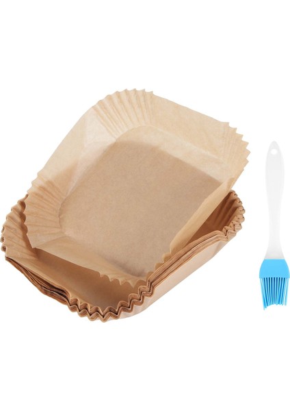50 Adet Hava Fritöz Parşömen Kağıdı Yağ Fırçalı Hava Fritöz Gömlekleri Kare 6.3 Inç Tek Kullanımlık Pişirme Kağıdı Hava Fritöz Levhalar (Yurt Dışından)