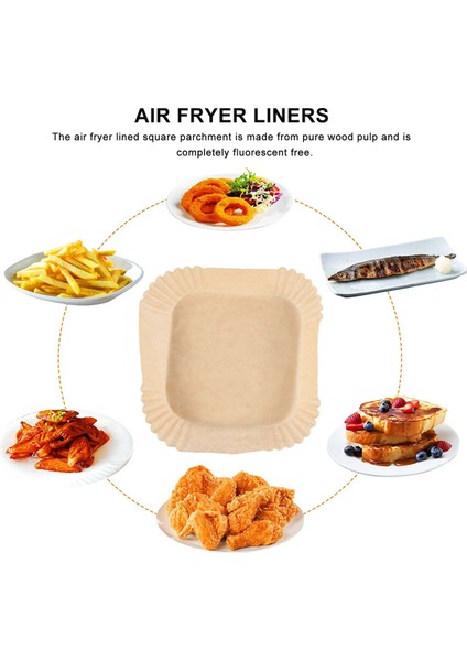 50 Adet Hava Fritöz Parşömen Kağıdı Yağ Fırçalı Hava Fritöz Gömlekleri Kare 6.3 Inç Tek Kullanımlık Pişirme Kağıdı Hava Fritöz Levhalar (Yurt Dışından) indirimleri