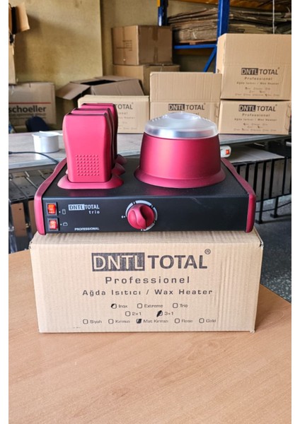 DntlTotal Inox Serisi Bordo-Siyah 3+1 Ağda Makinesi