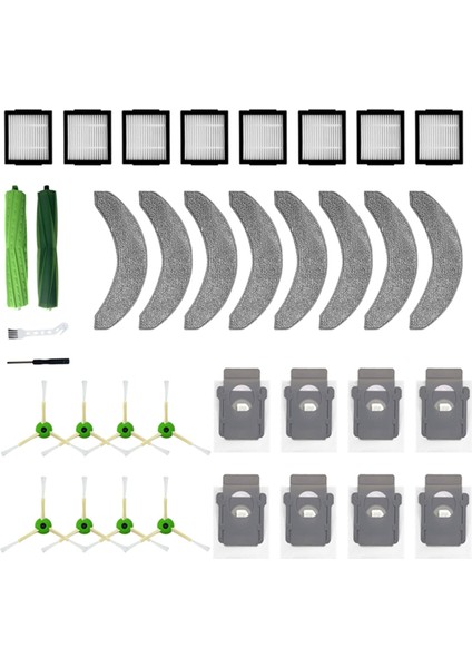 Irobot Roomba Combo J7+ Robot Süpürge Ana Yan Fırça Hepa Filtre Paspas Bezi Toz Torbası Yedek Parçalar Aksesuar A (Yurt Dışından) modelleri