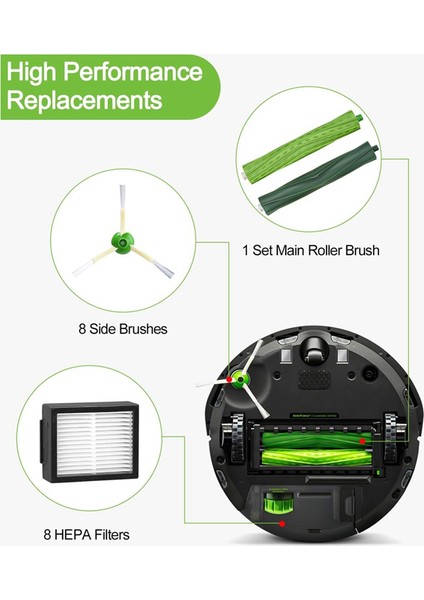 Irobot Roomba I7 I7+ I3 I3+ I4 I4+ I6 I6+ J7 J7+ E5 E6 E7 Emme Istasyonu Için Fırça Yedek Parçaları (Yurt Dışından) modelleri