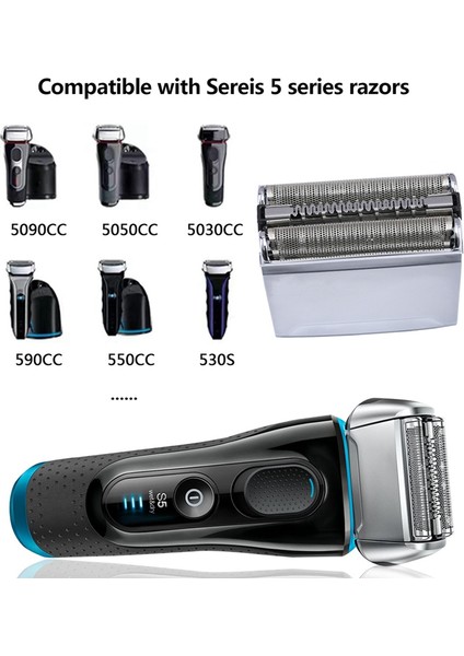 Braun 52S Elektrikli Tıraş Makinesi 5190CC, 5090CC, 5197CC, 5195CC, 5147S, 5145S, 5070, 5050, 5040 Için Seri 5 Yedek Başlık (Yurt Dışından) modelleri