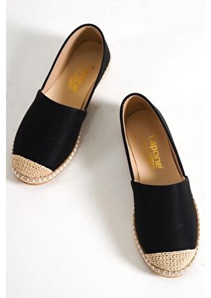 Kadın Espadril Düz Topuk Suni Deri ve PVC Taban ile Konfor