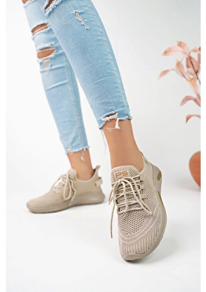Nude Unisex Triko Sneaker 4555 Ortopedik Tabanlı Bej Günlük Ayakkabı Modelleri fırsatları
