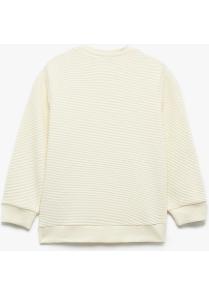 Pamuklu Uzun Kollu Bisiklet Yaka Basic Okul Sweatshirt fiyatları