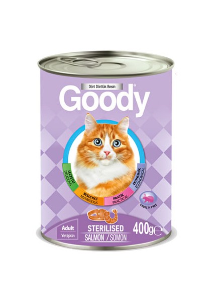 Somonlu Kısırlaştırılmış Kedi Konservesi 12 Adet 400 gr