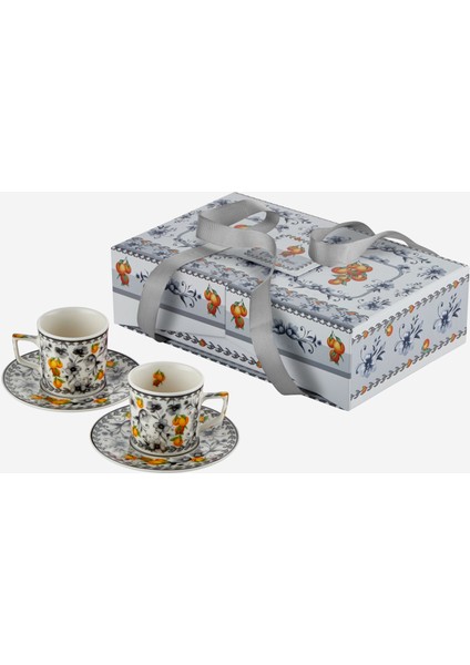 Arancia Gri Porselen Kahve Fincan Seti 120 ml