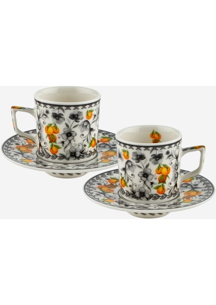 Arancia Gri Porselen Kahve Fincan Seti 120 ml fiyatları