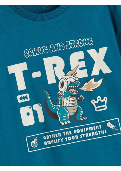 Lcw Kids Petrol Dinozor Baskılı Erkek Çocuk Sweatshirt modelleri