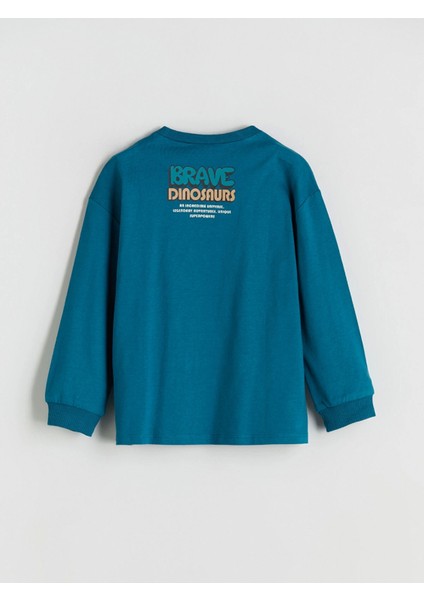 Lcw Kids Petrol Dinozor Baskılı Erkek Çocuk Sweatshirt fırsatları