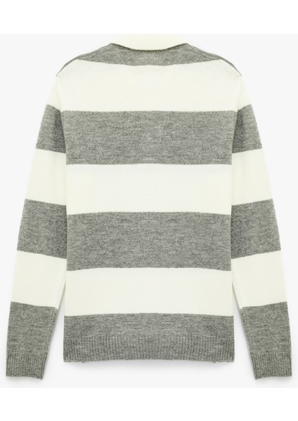 Regular Fit Uzun Kollu Polo Yaka Triko Kazak fırsatları