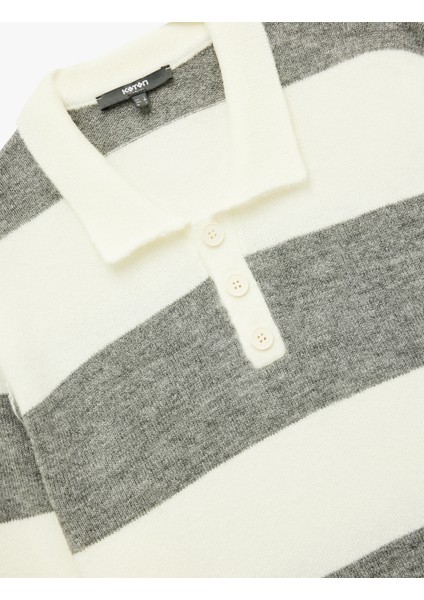 Regular Fit Uzun Kollu Polo Yaka Triko Kazak indirimleri