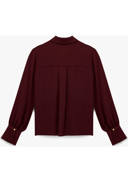 Klasik Yaka Düğmeli Uzun Kollu Krep Gömlek fiyatları
