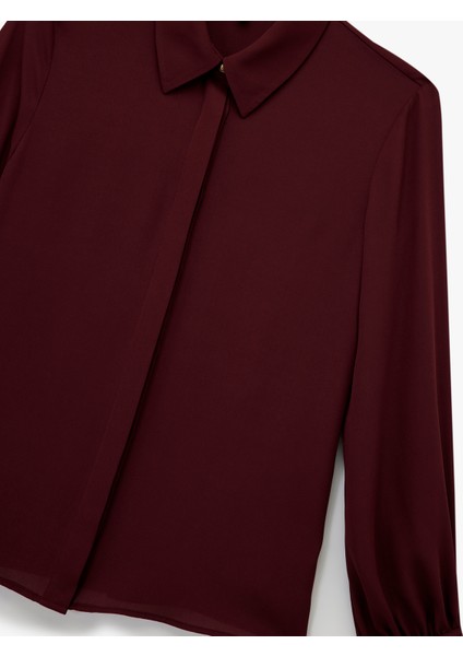 Klasik Yaka Düğmeli Uzun Kollu Krep Gömlek modelleri