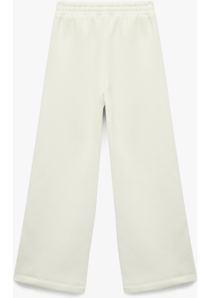 Şardonlu Baskılı Beli Lastikli Biyeli Geniş Paça Eşofman Altı fiyatları