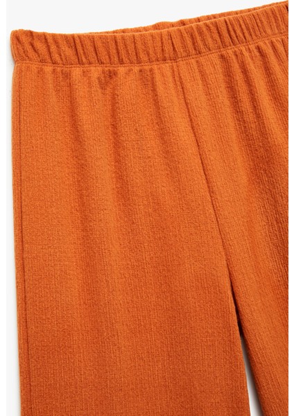 Şardonlu Beli Lastikli Basic Geniş Paça Pantolon modelleri
