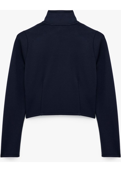 Fermuarlı Rahat Kalıp Uzun Kollu Spor Sweatshirt fiyatları