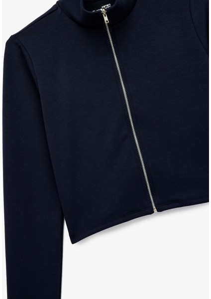 Fermuarlı Rahat Kalıp Uzun Kollu Spor Sweatshirt modelleri