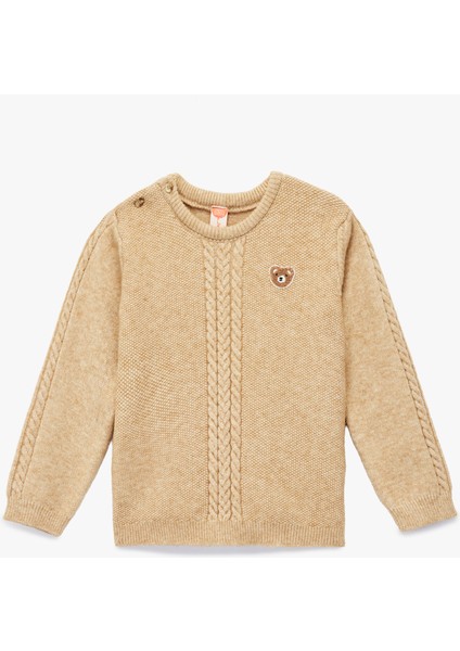 Uzun Kollu Viskon Karışımlı Bisiklet Yaka Triko Kazak