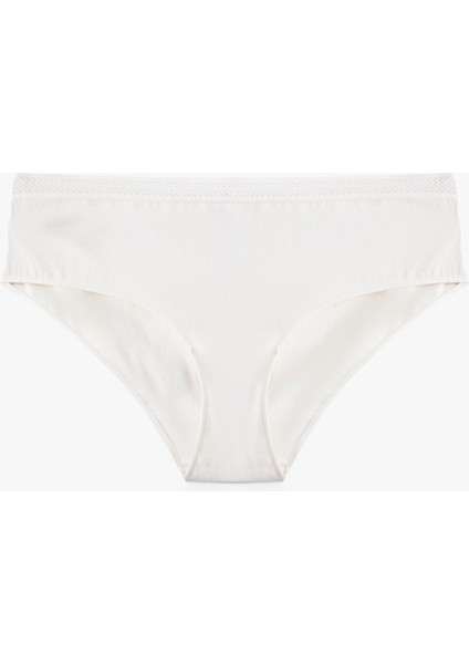 Bel Detaylı Pamuklu Rahat Kalıp Yüksek Bel Hipster Külot