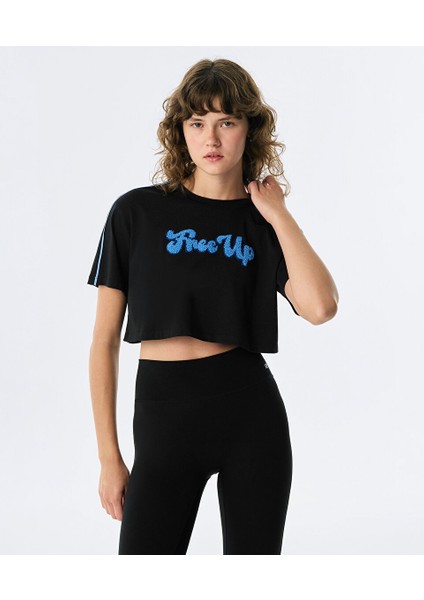 SLOGAN NAKIŞLI CROP TİŞÖRT TW6250070093001