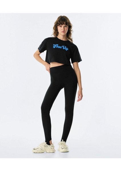 SLOGAN NAKIŞLI CROP TİŞÖRT TW6250070093001