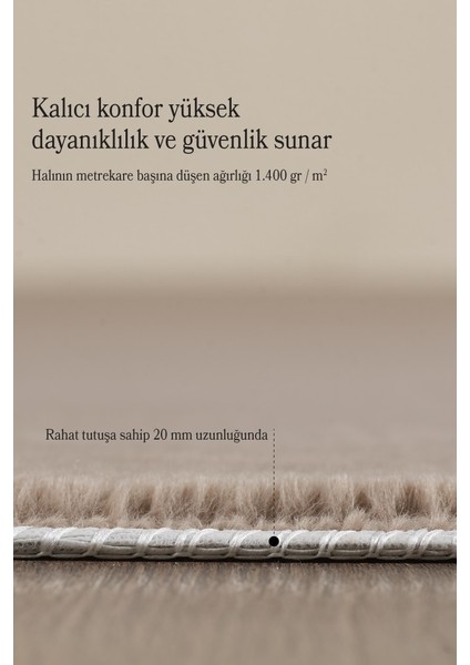 Modern Saçaklı Kaymaz Taban Tavşan Tüyü Kolay Temizlenebilir Yıkanabilir Salon Oturma Odası Yolluk Mutfak Halısı Açık Kahverengi Renk fırsatları